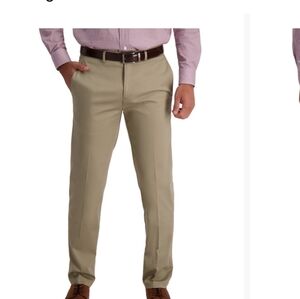 Haggar Men's Iron Free Premium Khaki Straight-Fit Flat-Front Pant 32X34